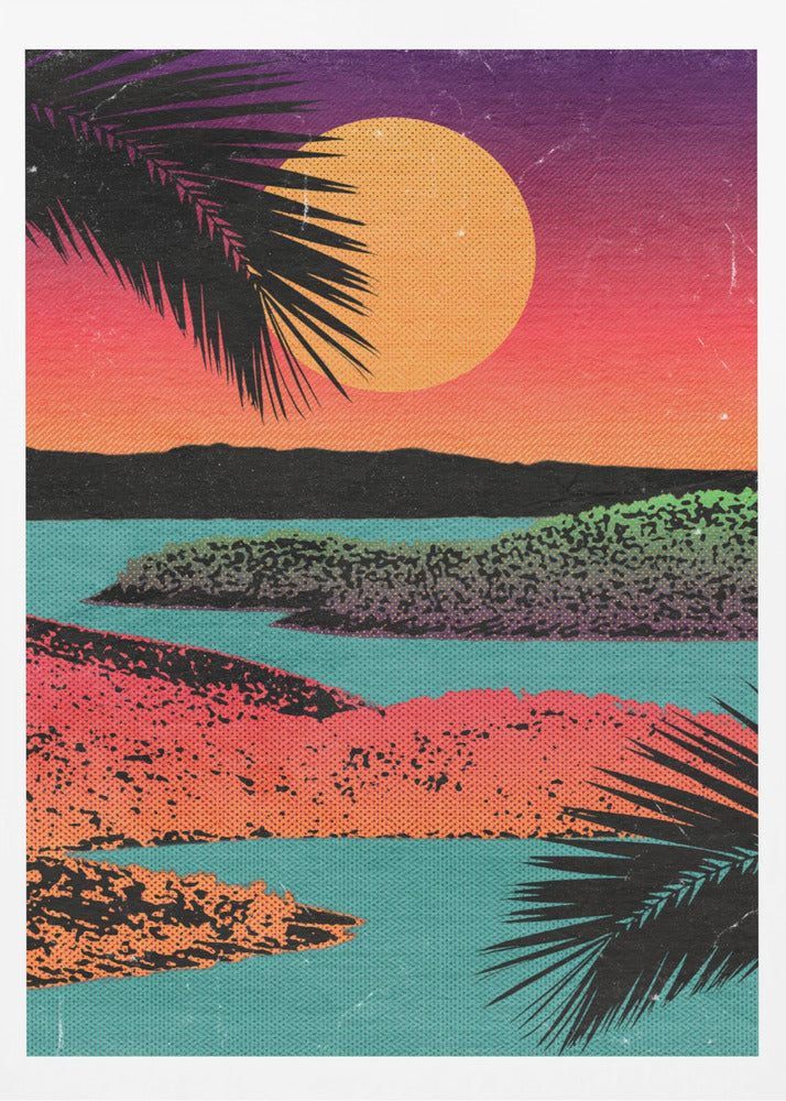 Retro-Sonnenuntergang | Poster