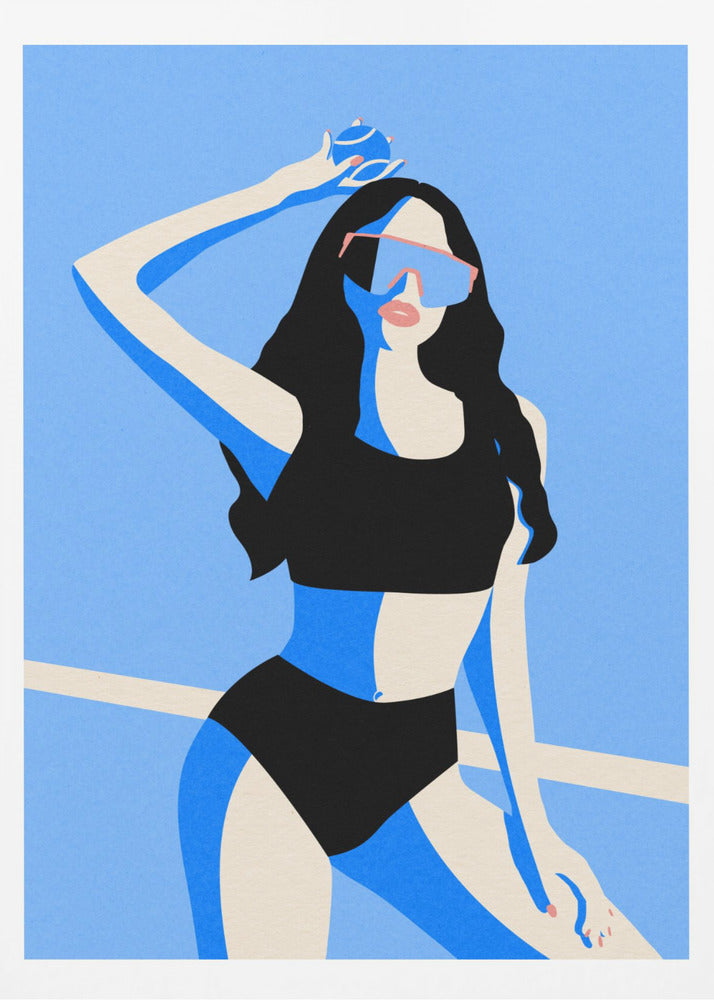 Blaues Sportmädchen | Poster