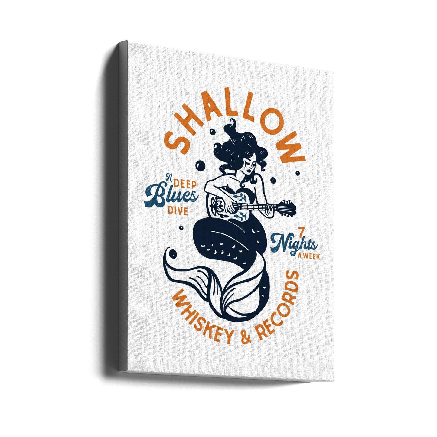 Shallow Whiskey & Records Dive Bar Music Mermaid | Canvas