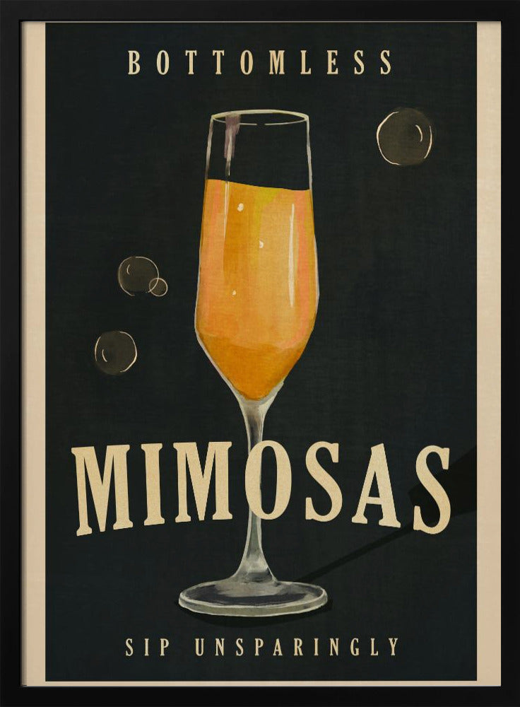 Bottomless Mimosas Art Deco Cocktail Bar Art | Poster