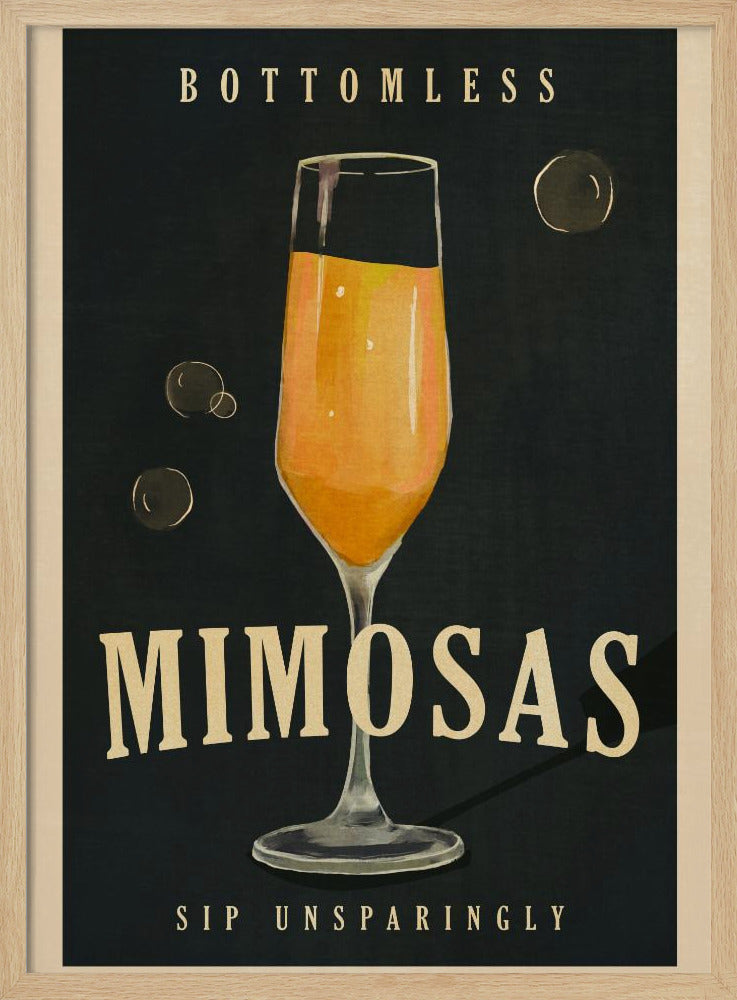 Bottomless Mimosas Art Deco Cocktail Bar Art | Poster