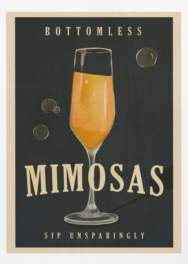 Bottomless Mimosas Art Deco Cocktail Bar Art | Poster