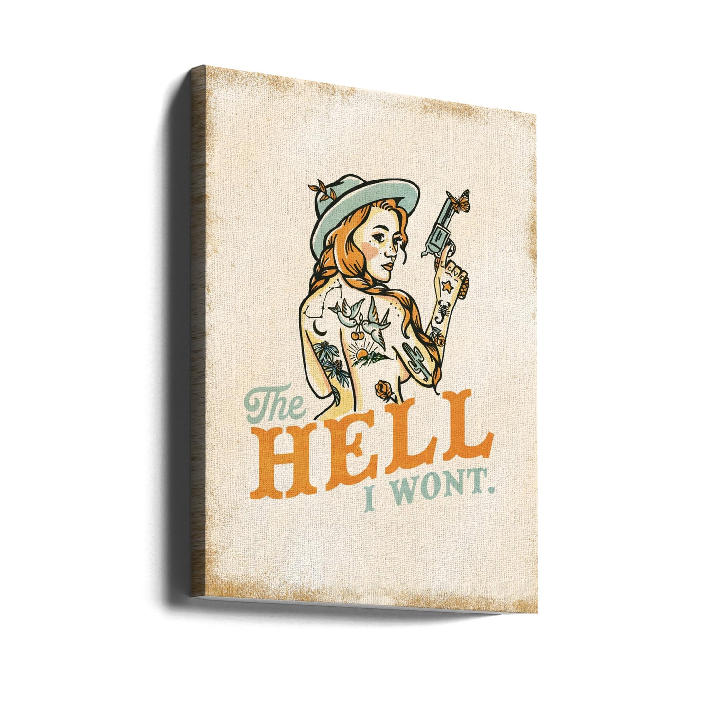 Hell I Wont Sassy Tattoo Pinup Girl | Canvas