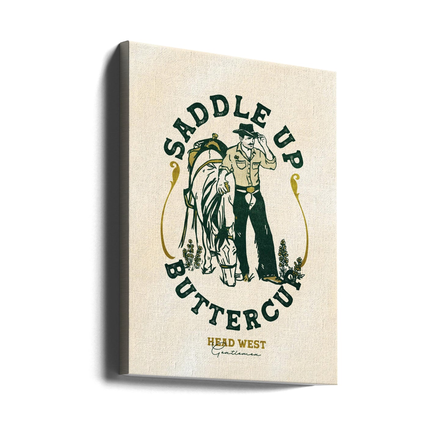 Saddle Up Buttercup Cowboy & Horse Art Print | Canvas
