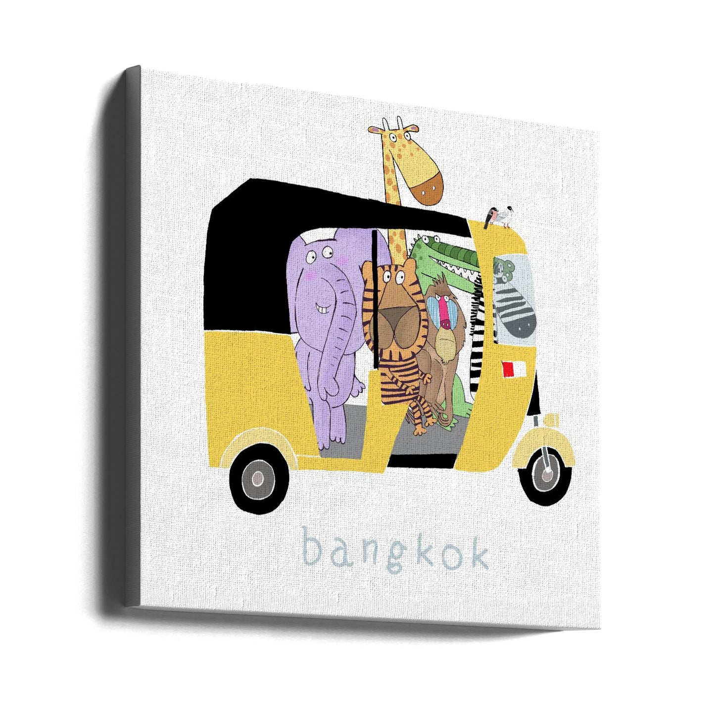 Jungle Animals Take a Ride in a Bangkok Tuk Tuk by Carla Daly | Canvas