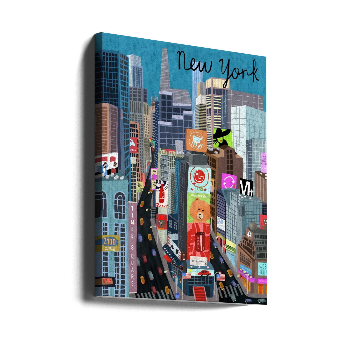 Times Square, New York Illustration by Artist Carla Daly | Canvas