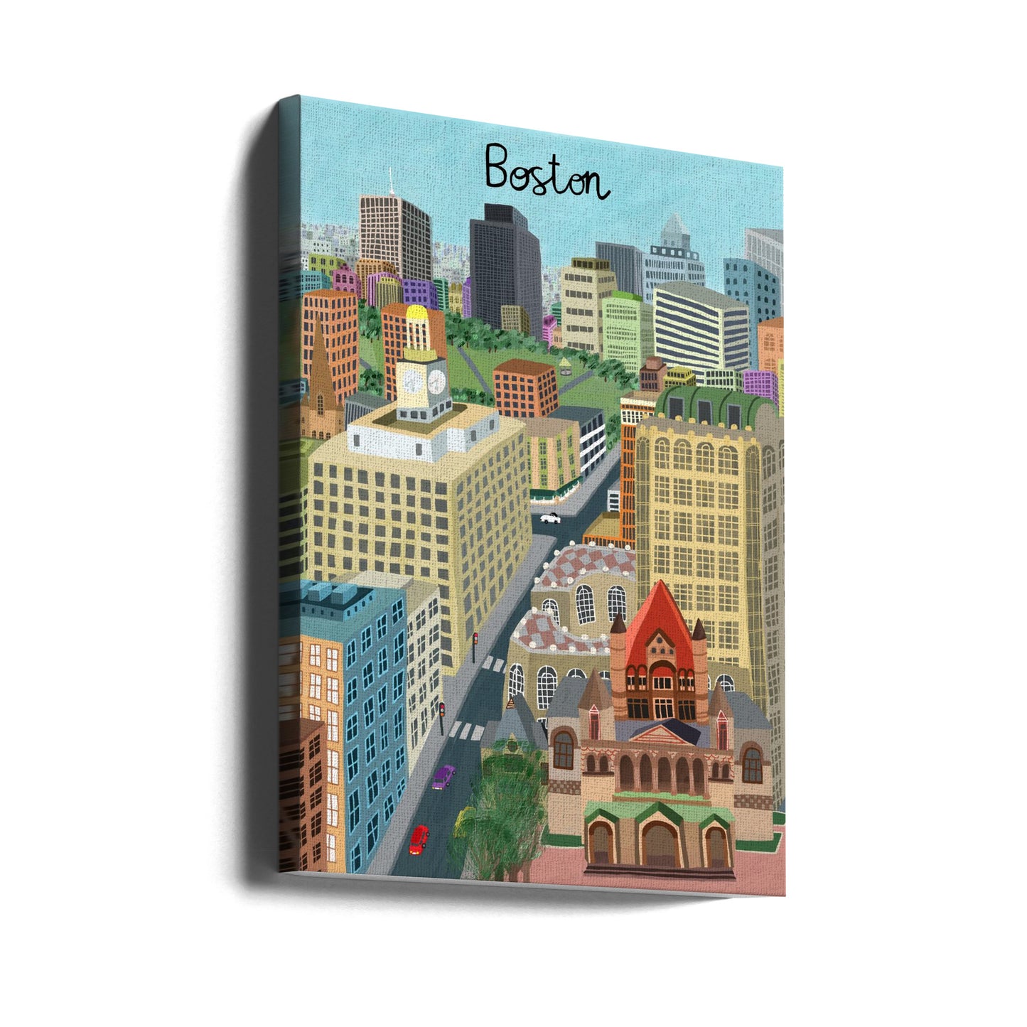 Trinity Church and Boston City Skyline by Artist Carla Daly | Canvas