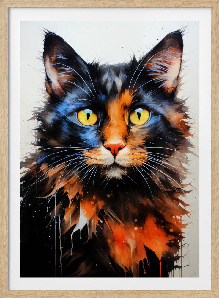 Katze Jack Aquarell Tierkunst | Poster