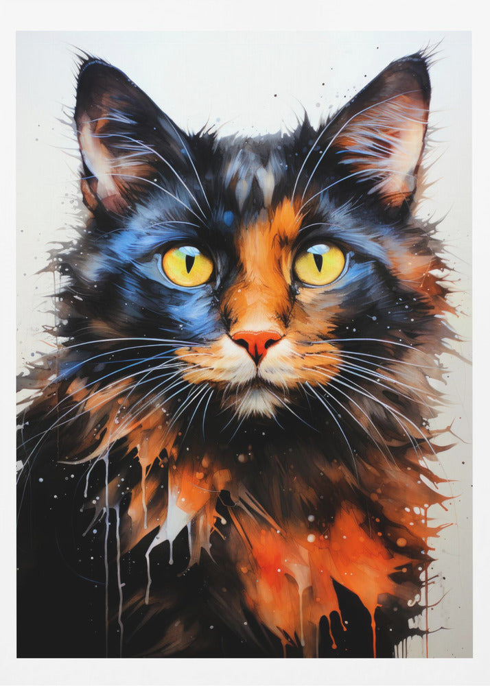 Katze Jack Aquarell Tierkunst | Poster