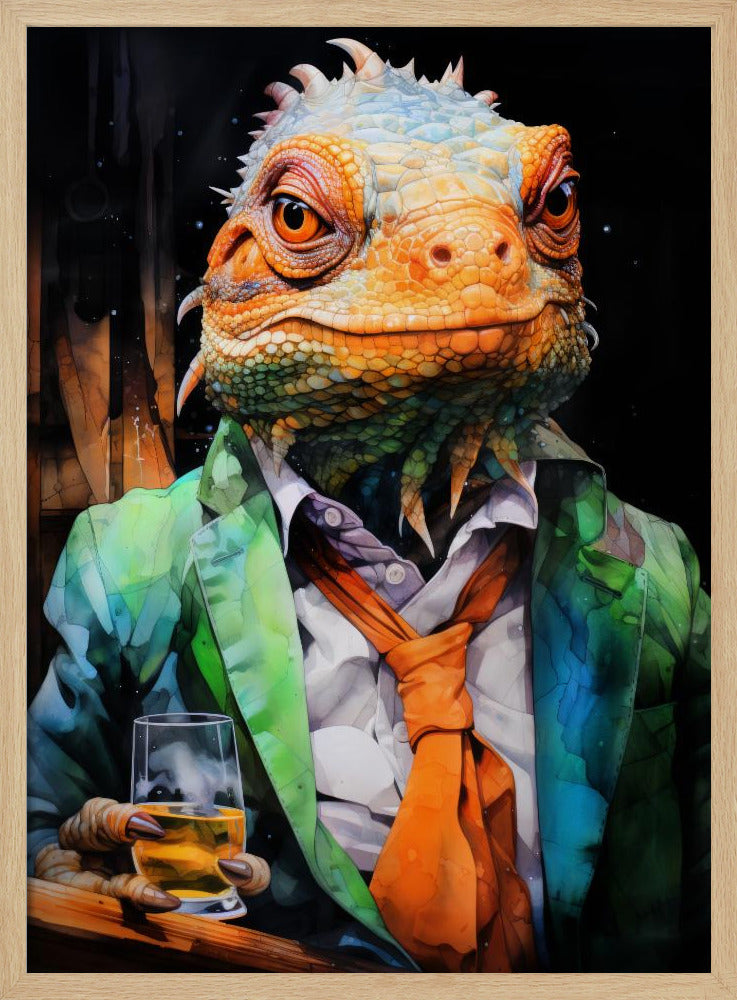 Chamäleon Aquarell Tierkunst | Poster