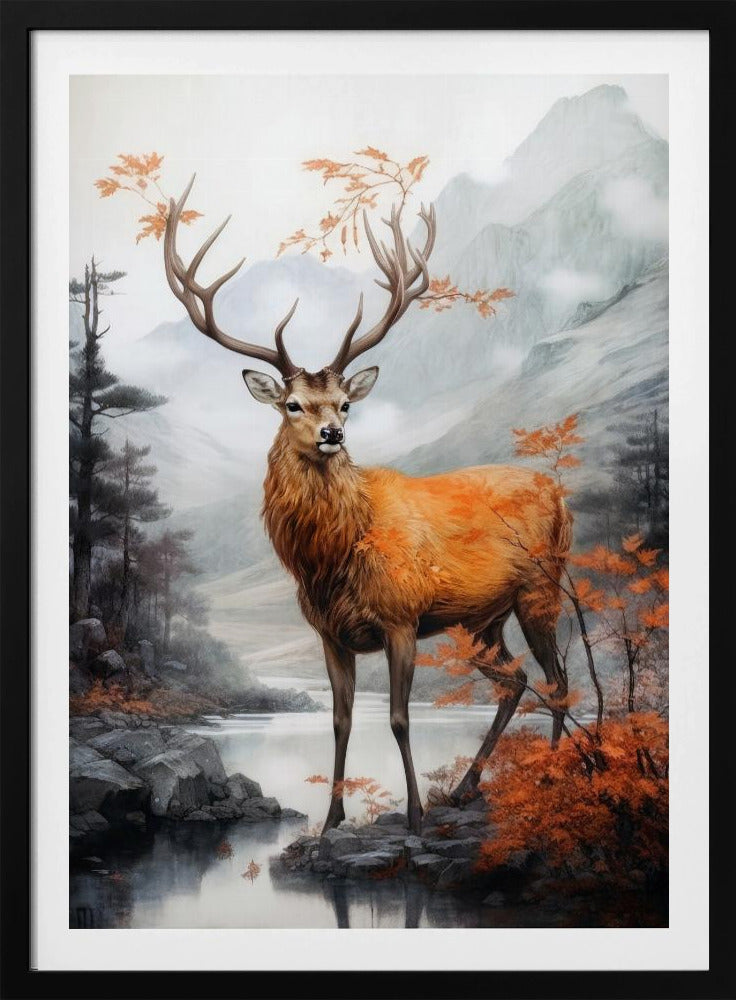 Hirsch Aquarell Tierkunst | Poster