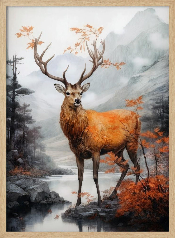 Hirsch Aquarell Tierkunst | Poster