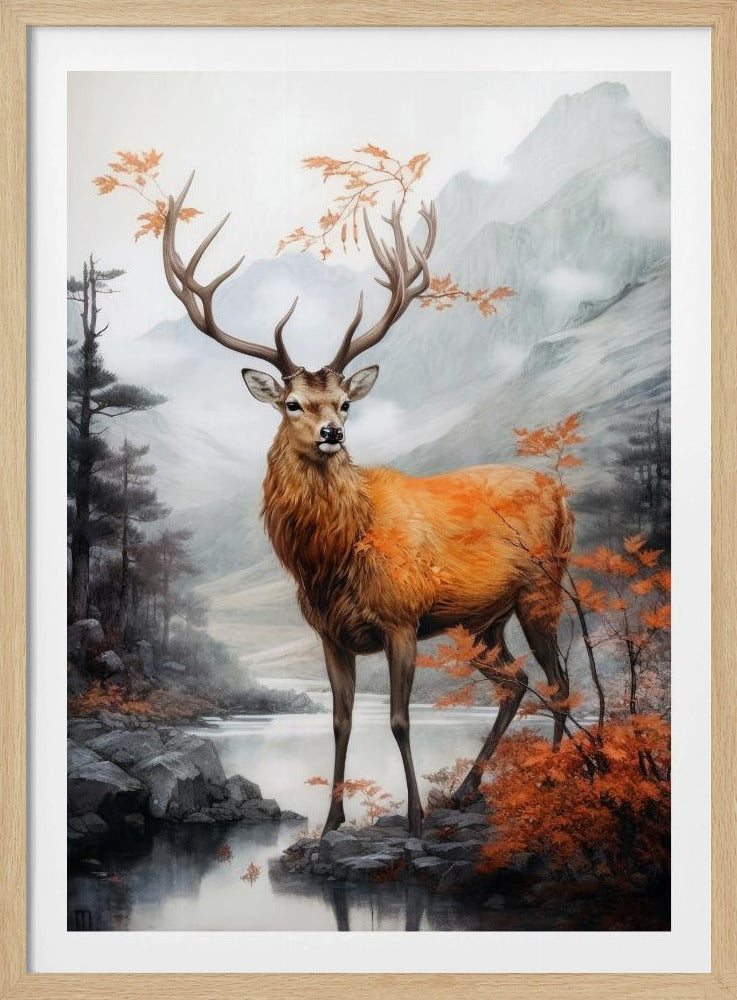 Hirsch Aquarell Tierkunst | Poster