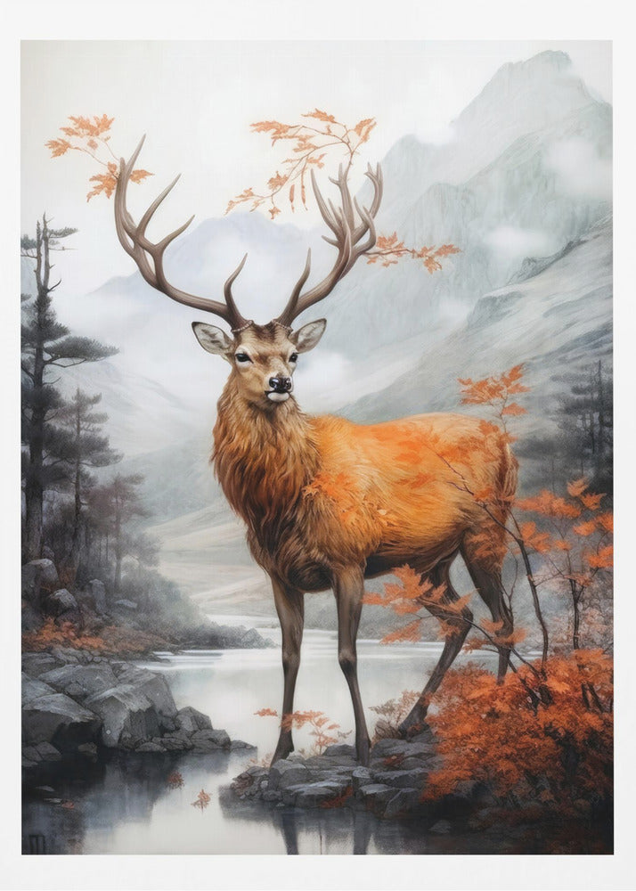 Hirsch Aquarell Tierkunst | Poster