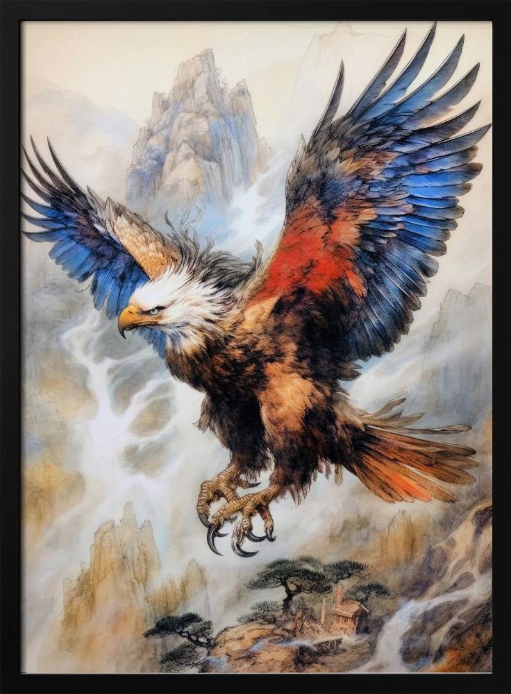 Adler Vogel Aquarell Tier Kunst | Poster