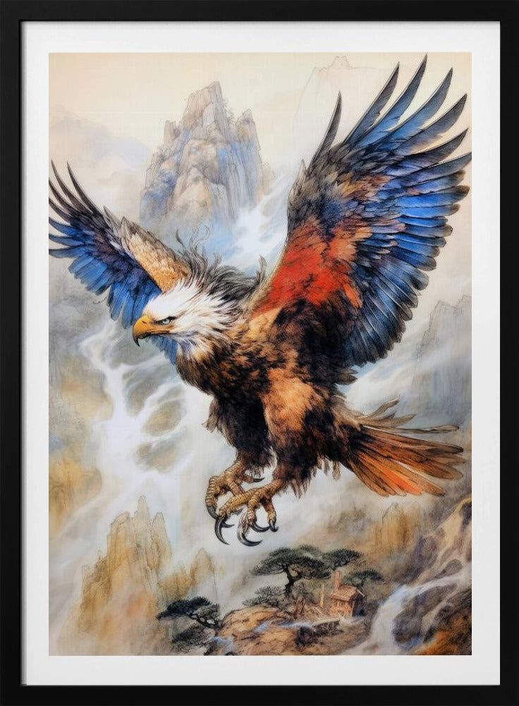 Adler Vogel Aquarell Tier Kunst | Poster