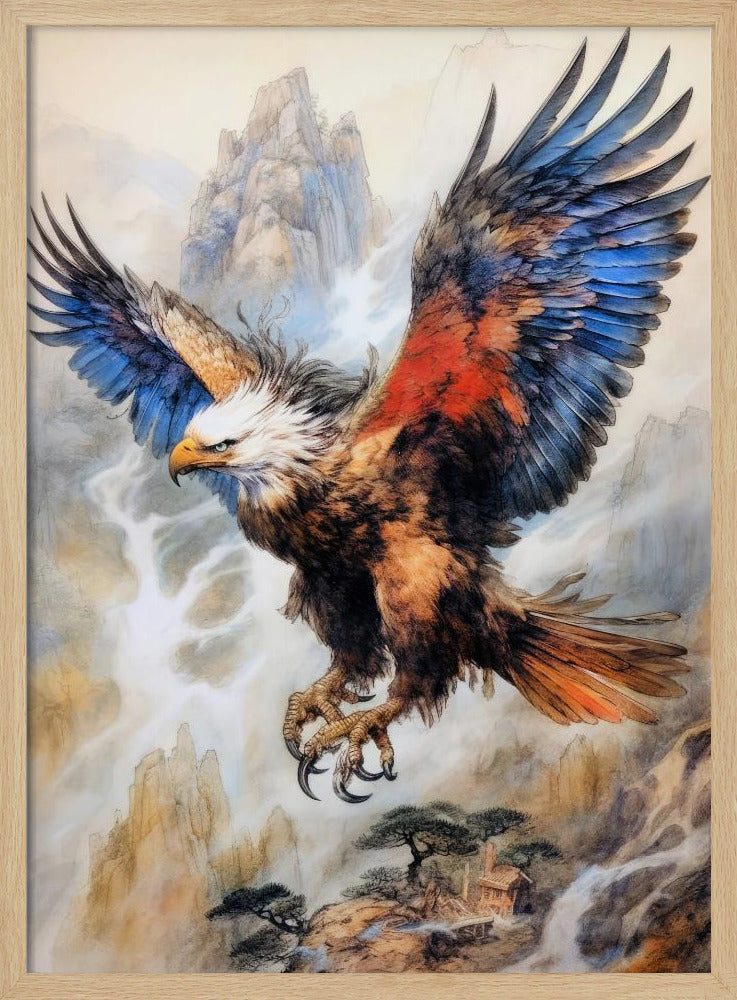 Adler Vogel Aquarell Tier Kunst | Poster