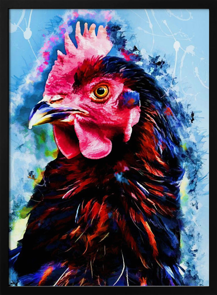 Tier Hahn Aquarell Tierkunst | Poster