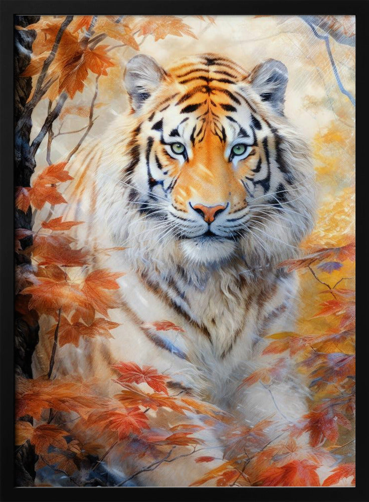Weißer Tiger Aquarell Tierkunst | Poster