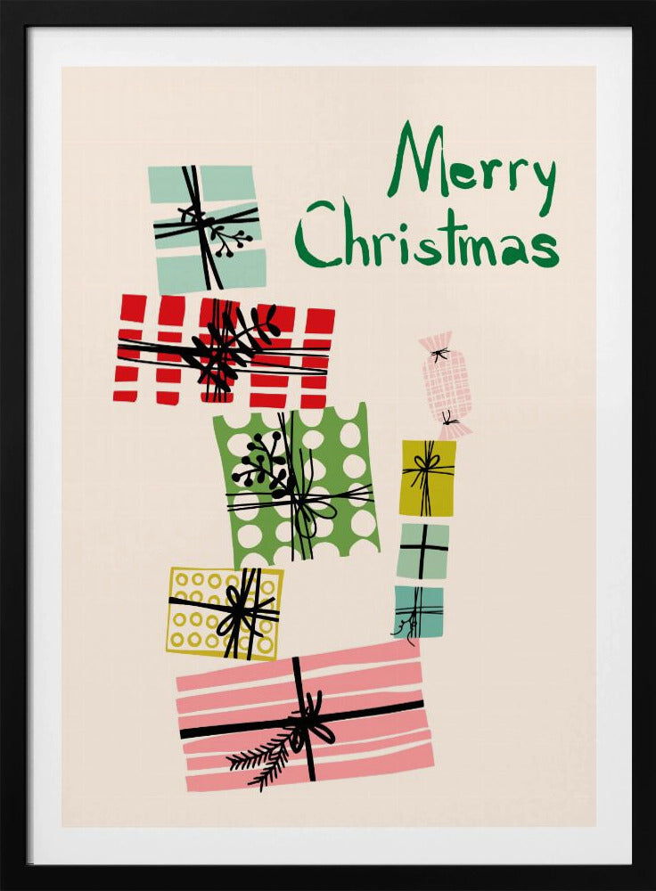Wackeliger Stapel Weihnachtsgeschenke | Poster