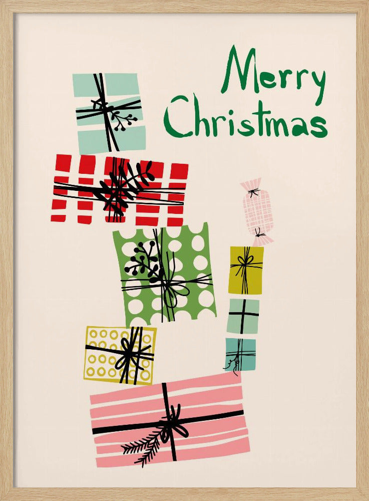 Wackeliger Stapel Weihnachtsgeschenke | Poster
