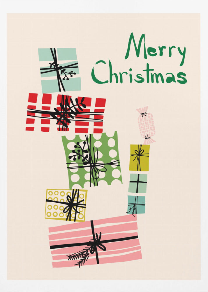 Wackeliger Stapel Weihnachtsgeschenke | Poster