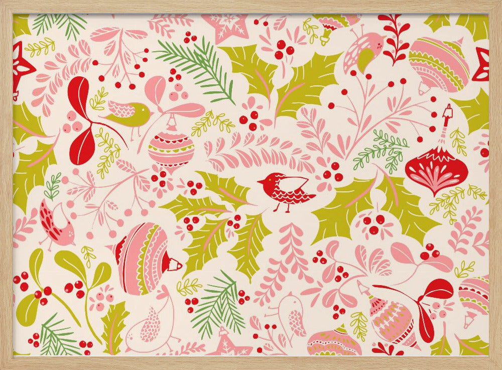 Wunderbares, kleines rosa Muster mit Urlaubsfreude | Poster