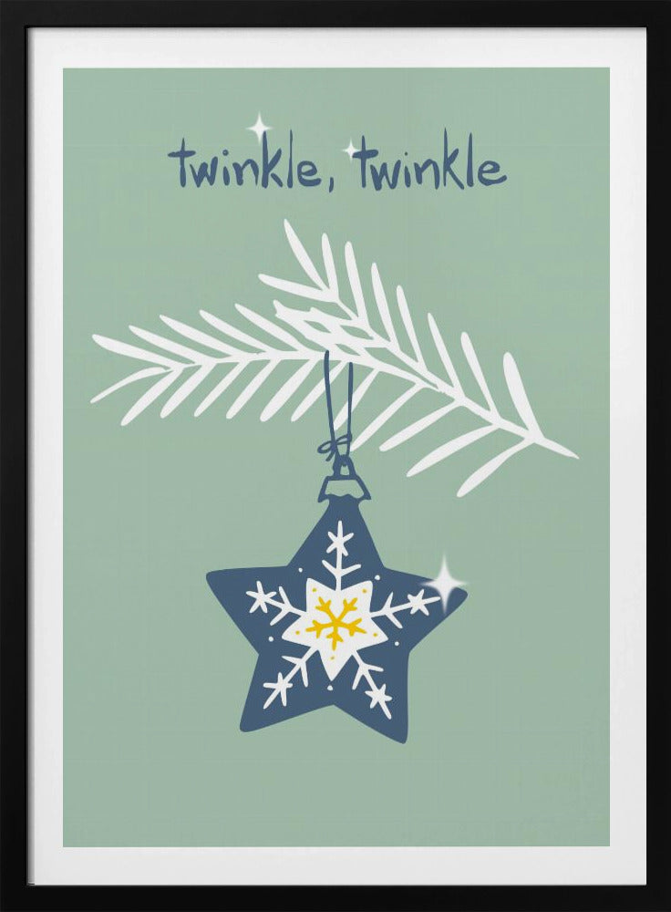 Cheerful twinkle Christmas star mint | Poster