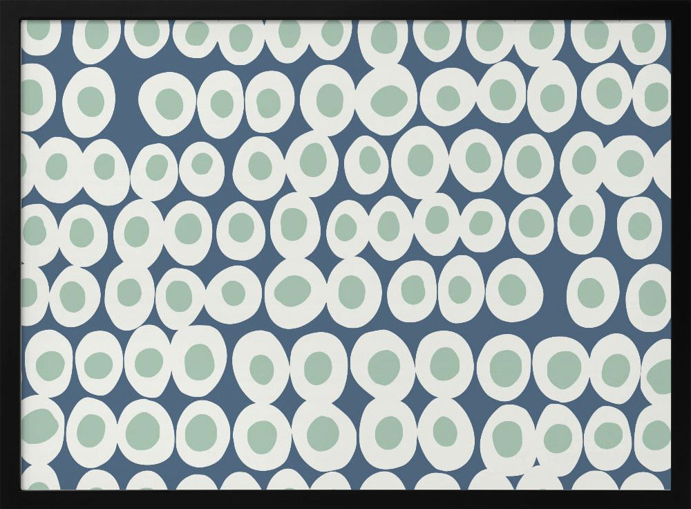 Wunderschönes Muster mit kräftigen Punkten in Blau und Minze | Poster