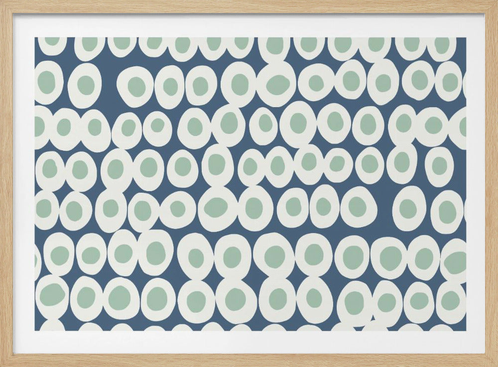 Wunderschönes Muster mit kräftigen Punkten in Blau und Minze | Poster