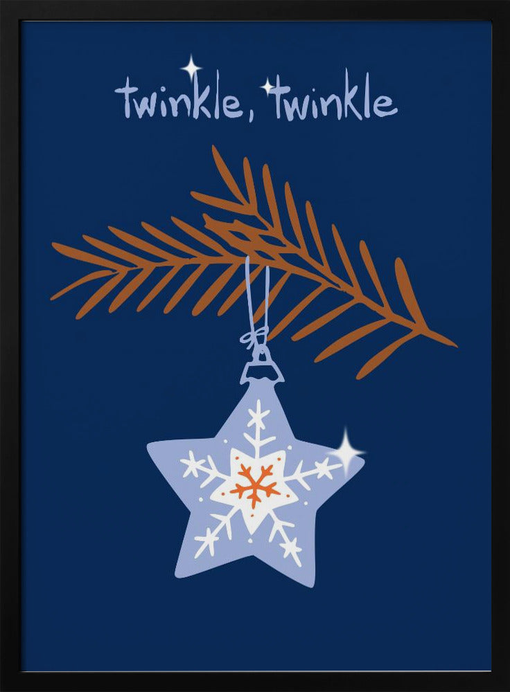 Fröhlich funkelnder Weihnachtsstern blau | Poster
