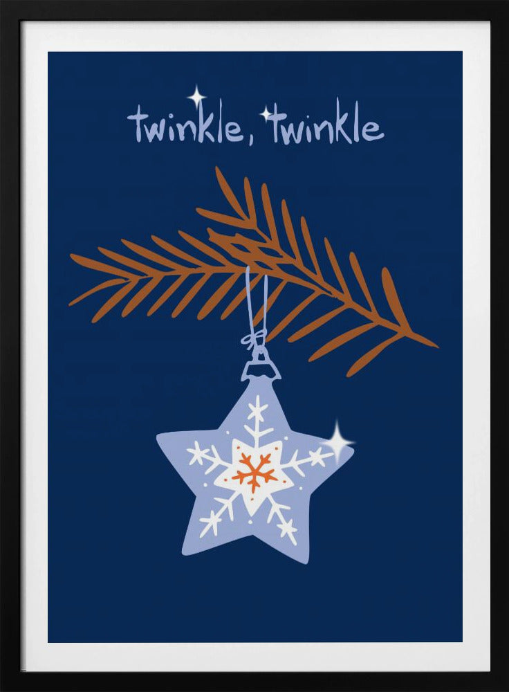 Fröhlich funkelnder Weihnachtsstern blau | Poster