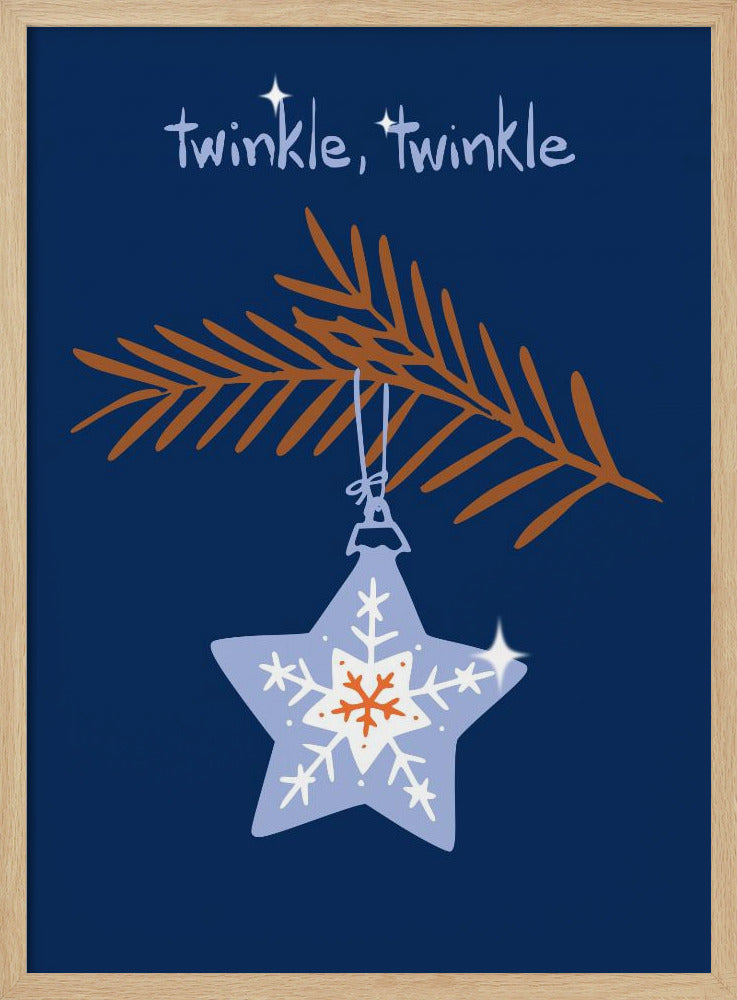 Fröhlich funkelnder Weihnachtsstern blau | Poster