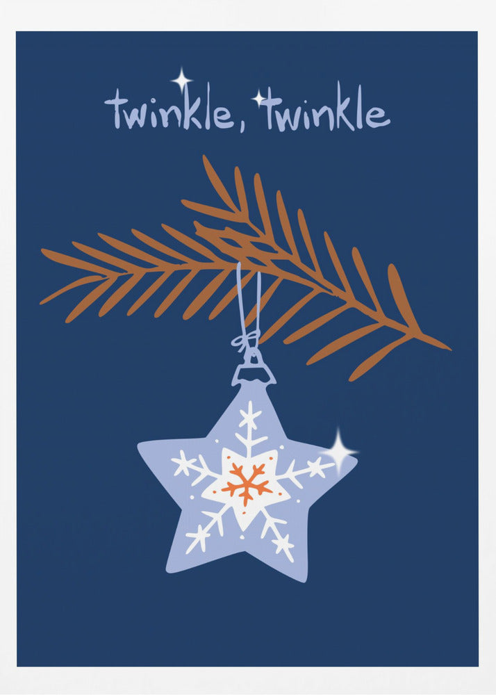 Fröhlich funkelnder Weihnachtsstern blau | Poster
