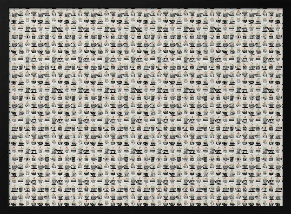 Süße Cupcakes schwarzes Muster | Poster