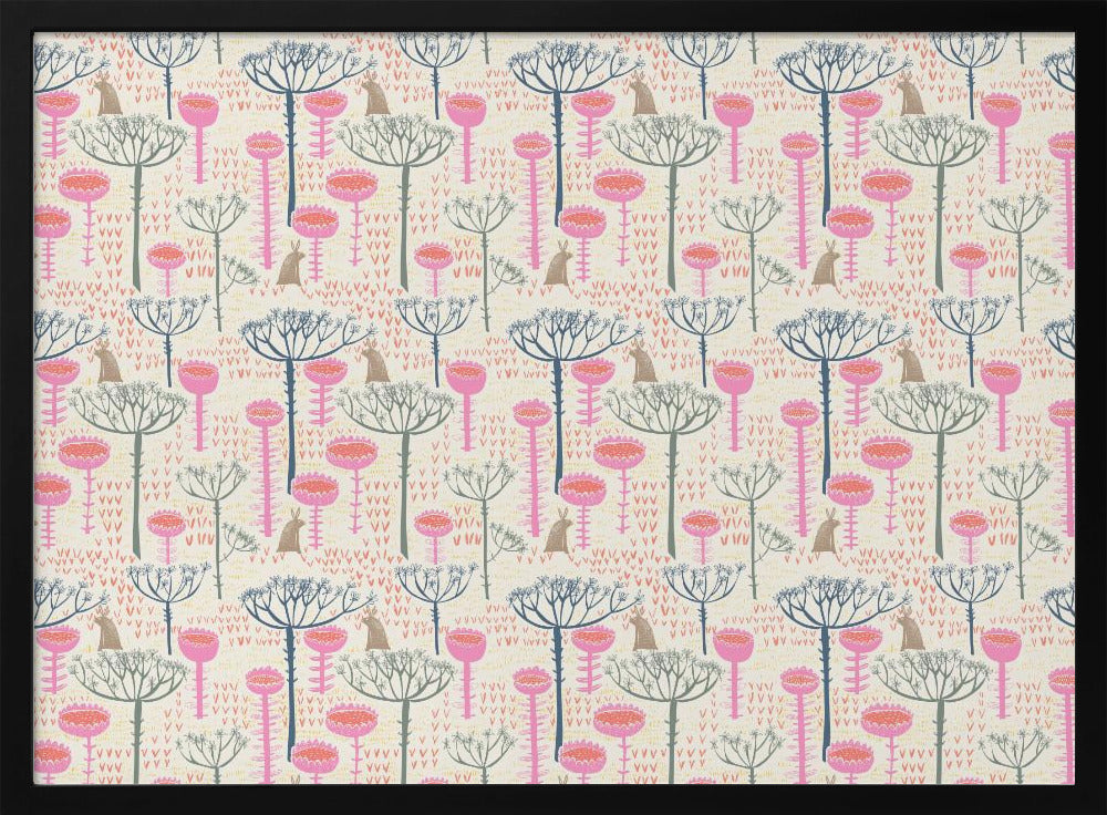 Blockdruck skandinavische Wiese | Poster