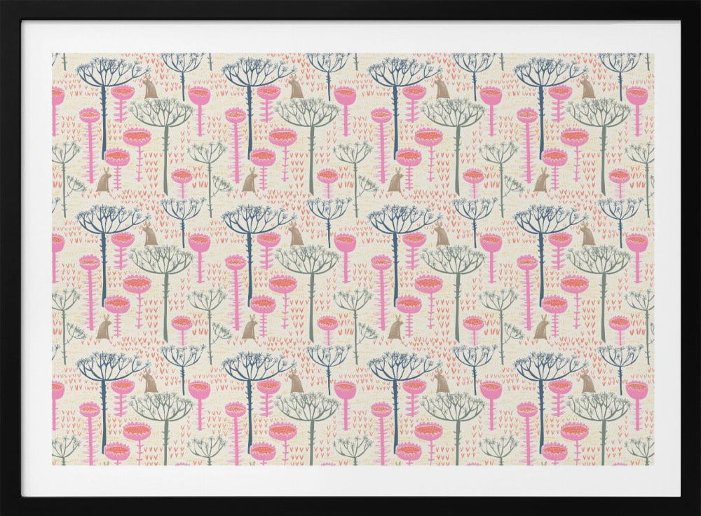 Blockdruck skandinavische Wiese | Poster