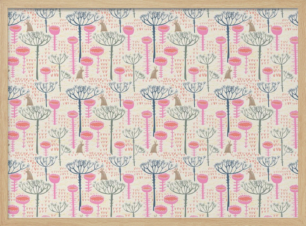 Blockdruck skandinavische Wiese | Poster