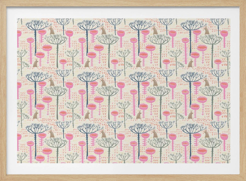 Blockdruck skandinavische Wiese | Poster