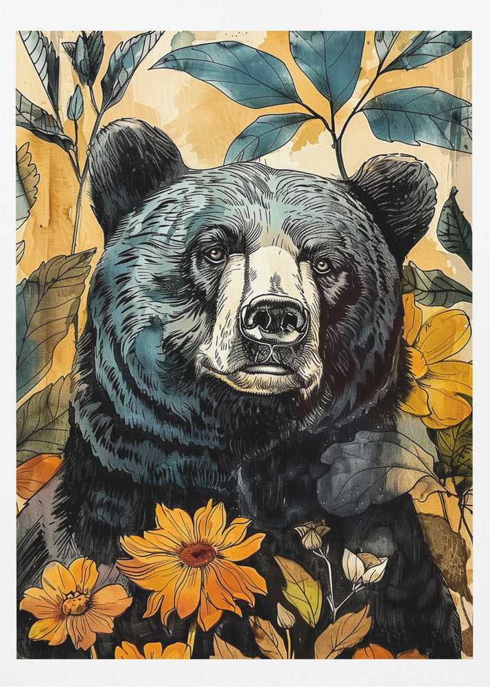 Tierbär Aquarell Tierkunst 7 | Poster