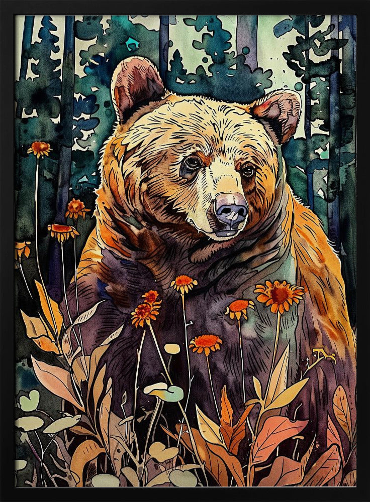 Tierbär Aquarell Tierkunst 4 | Poster