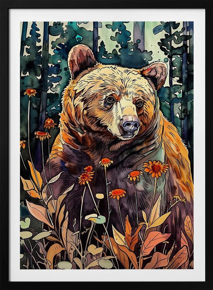 Tierbär Aquarell Tierkunst 4 | Poster