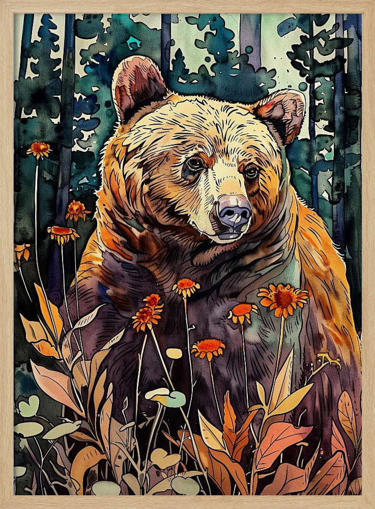 Tierbär Aquarell Tierkunst 4 | Poster
