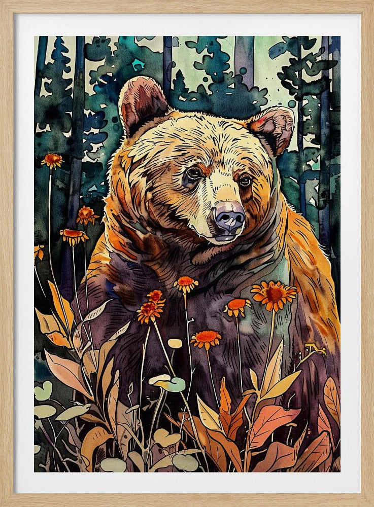 Tierbär Aquarell Tierkunst 4 | Poster