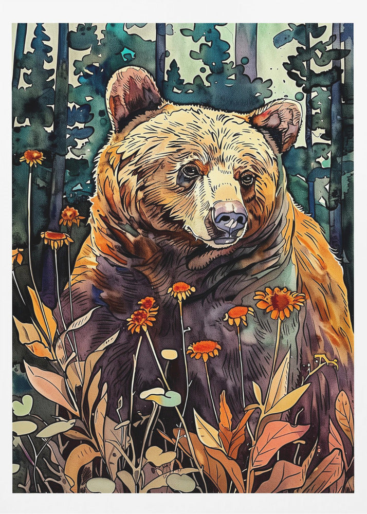 Tierbär Aquarell Tierkunst 4 | Poster