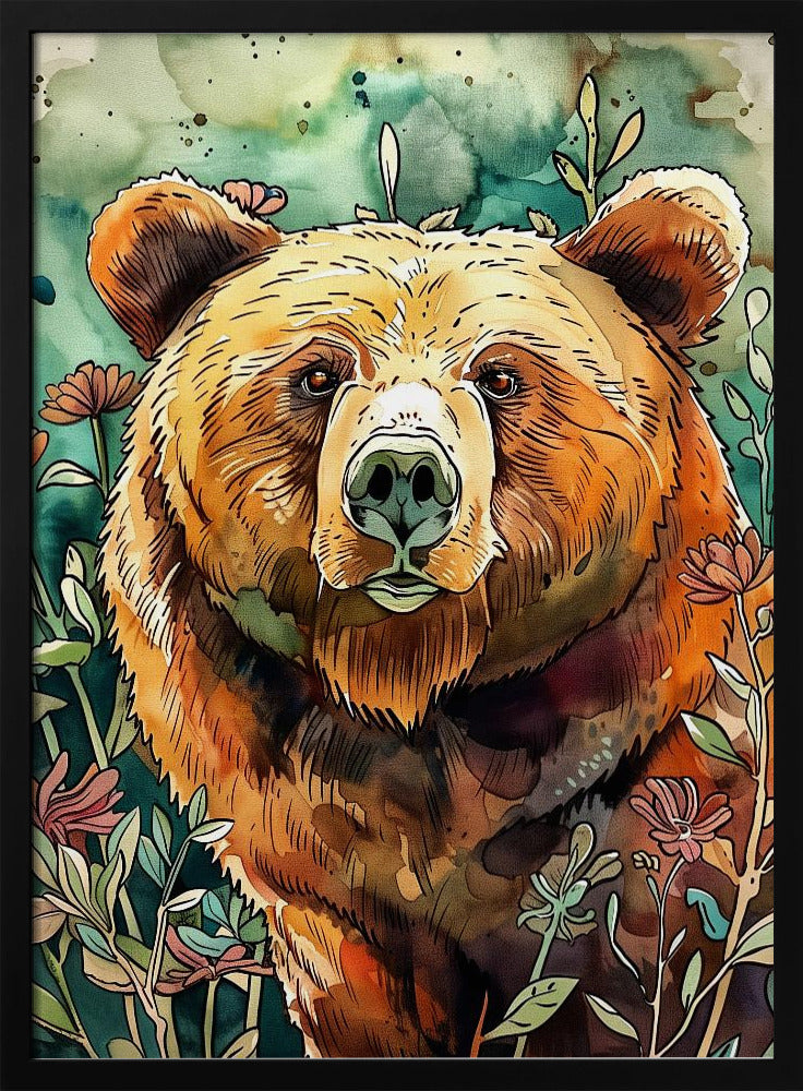 Tierbär Aquarell Tierkunst 3 | Poster