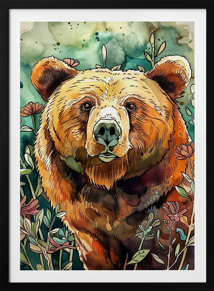 Tierbär Aquarell Tierkunst 3 | Poster