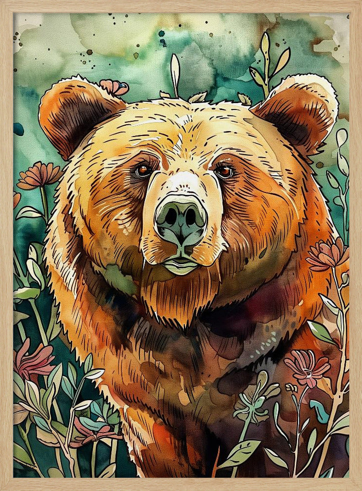 Tierbär Aquarell Tierkunst 3 | Poster