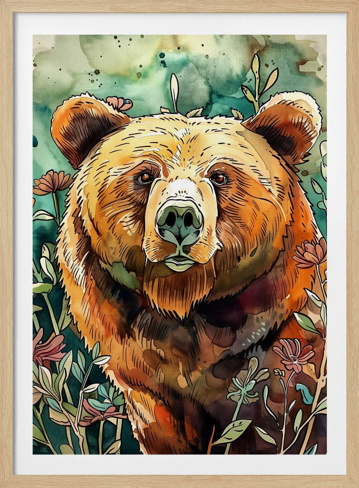 Tierbär Aquarell Tierkunst 3 | Poster