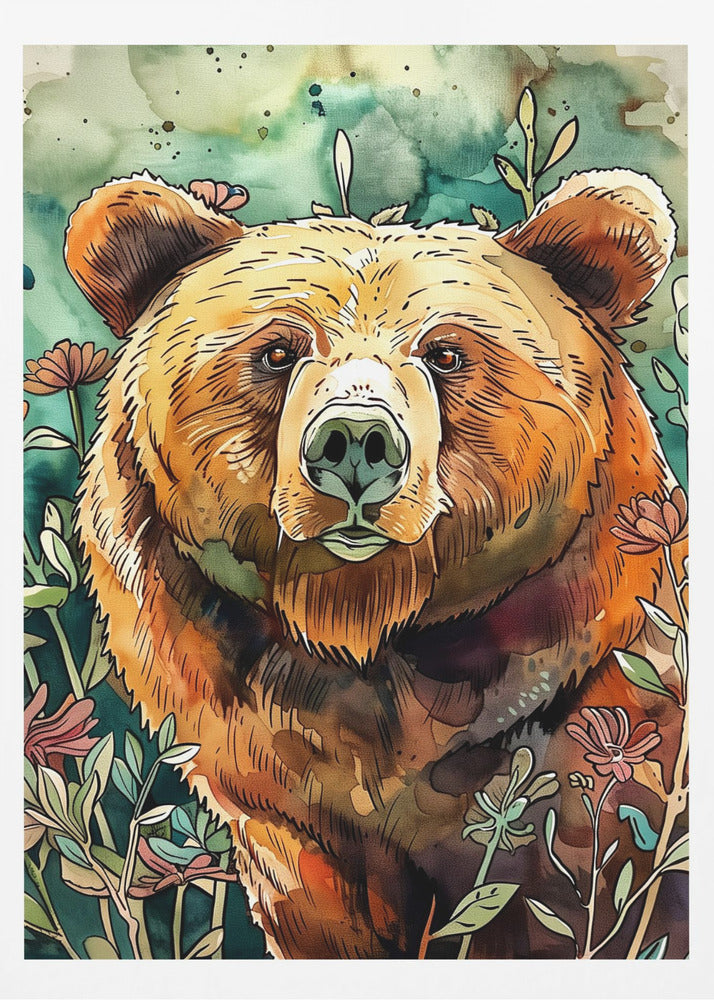Tierbär Aquarell Tierkunst 3 | Poster